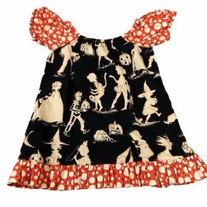 Halloween Dress Anneke Panneke Cotton pumpkins witches black orange small